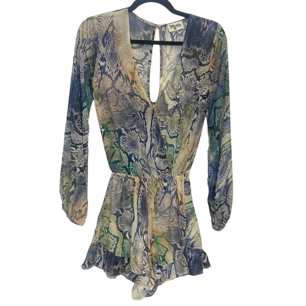 Show Me Your MuMu Rioconda Snakeskin Print‎ Rocky Romper sz XS - Picture 3 of 10
